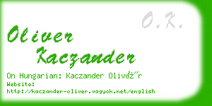 oliver kaczander business card